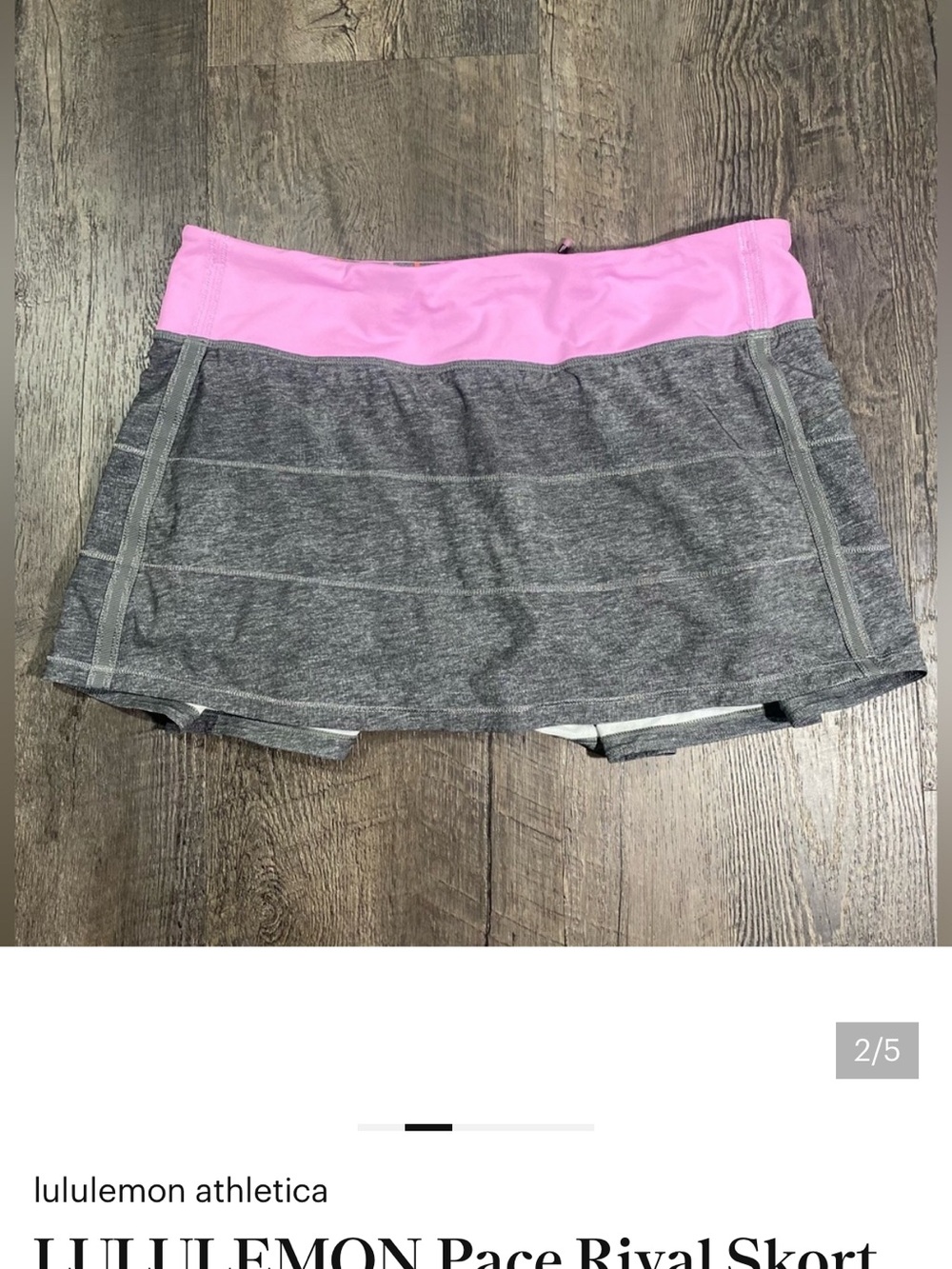 lululemon athletica Grey Skort with Pink Waistband